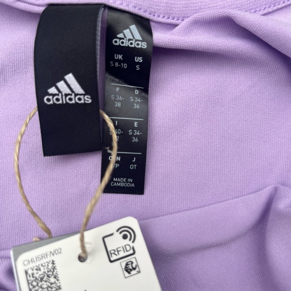 Adidas Crop Light Purple Long Sleeve Top Size Small NWT - Picture 7 of 8